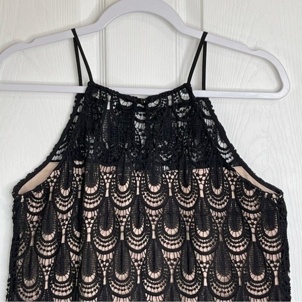 RNB Crochet Overlay Black Dress Witchy Goth Grunge Whimsigoth Party Cocktail Lrg - Picture 10 of 15